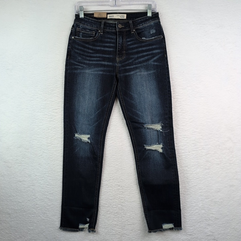 NWT BKE Stella Denim Mid-Rise Ankle‎ Skinny Jeans Size 28 Dark Wash